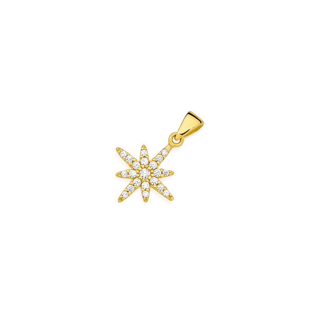 9ct Gold Cubic Zirconia Star Pendant