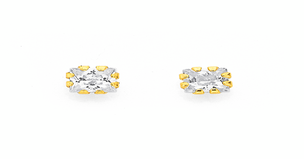 9ct Gold Ball Stud Earrings with Cubic Zirconia