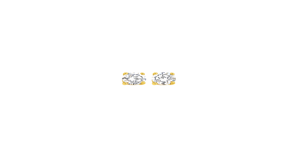9ct Gold, Cubic Zirconia Stud Earrings in White | Prouds