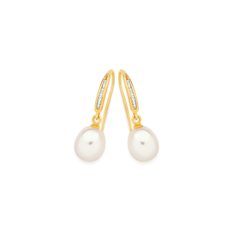 Organic Pearl + Diamond Drop Earrings – Ring Concierge