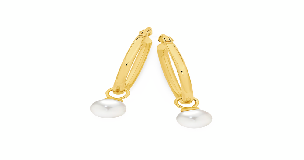 Eileen Gold Statement Earrings in Freshwater Cultured Pearl main image 1