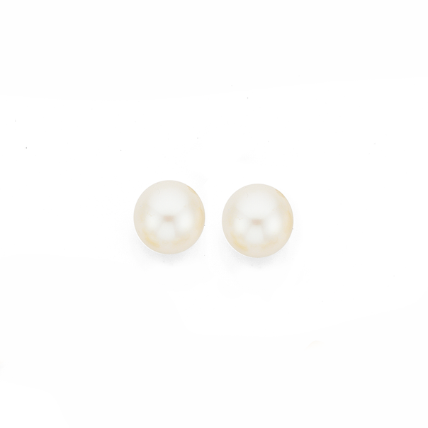 9ct Gold, Cultured Fresh Water Pearl Stud Earrings