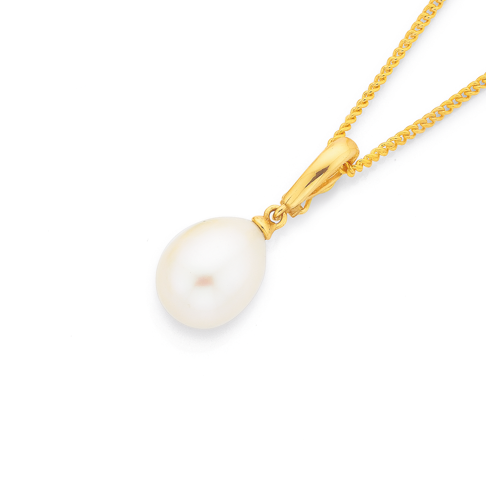 Fine Cultured Pearl and Gold Bead Necklace 9ct Gold – Length 19″ | KEO  Jewellers