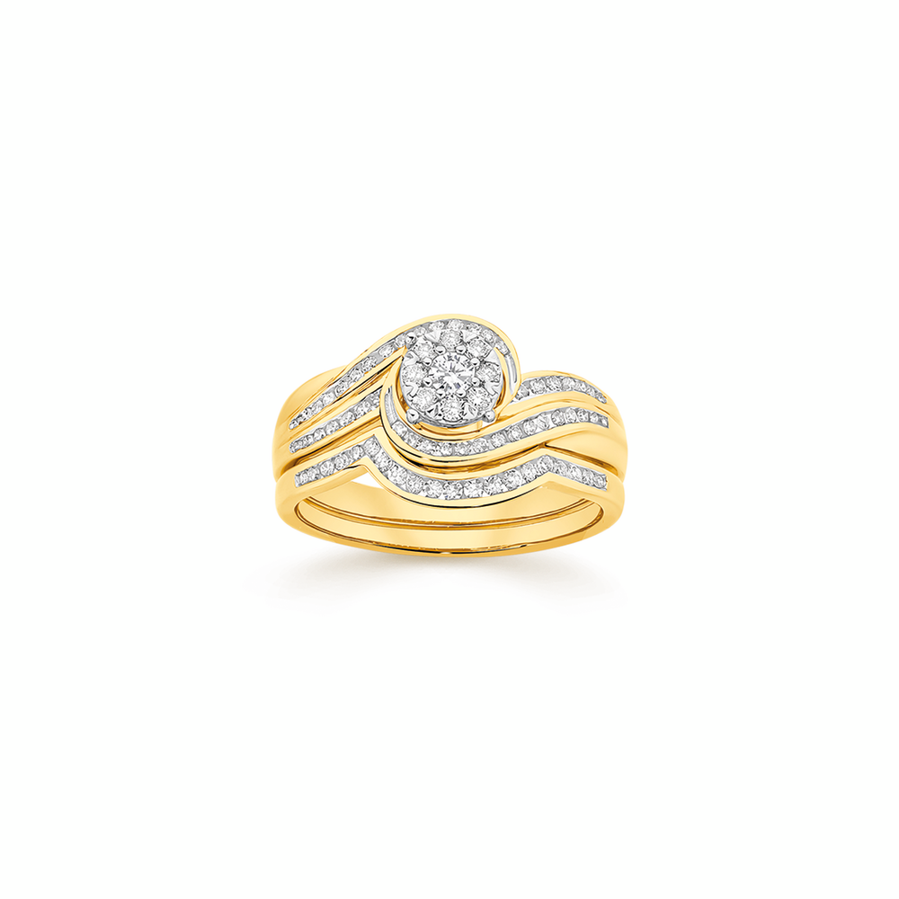 9ct Gold Diamond Bridal Set