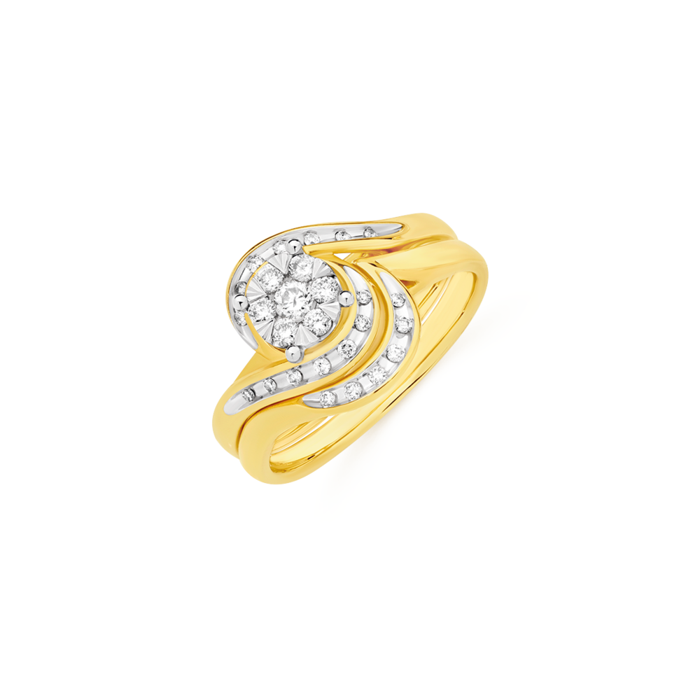 9ct Gold Diamond Bridal Set