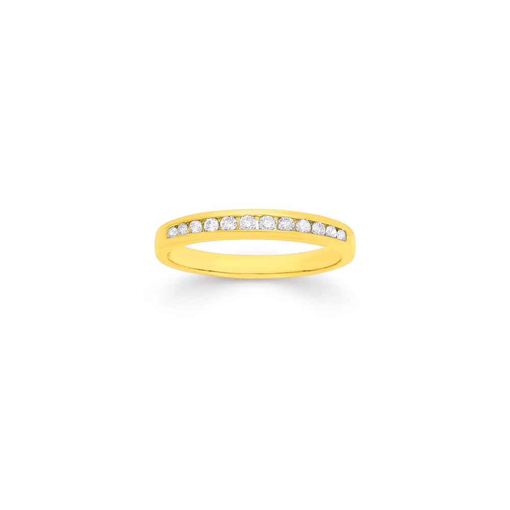 9ct Gold Diamond Channel Set Band