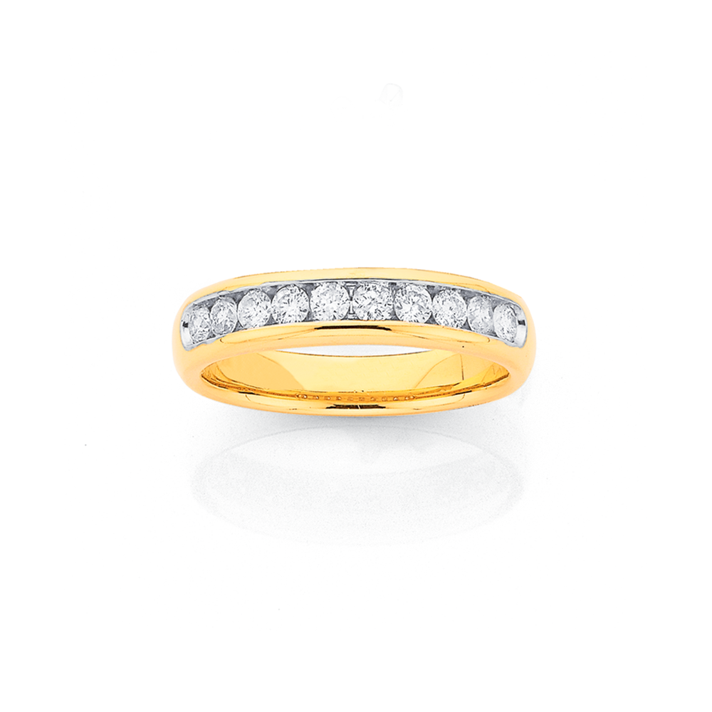 9ct Gold Diamond Channel Set Band Prouds