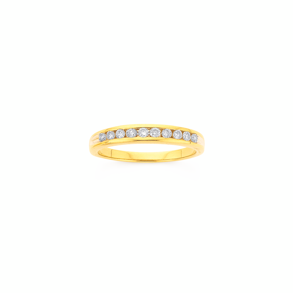 9ct Gold Diamond Channel Set Band
