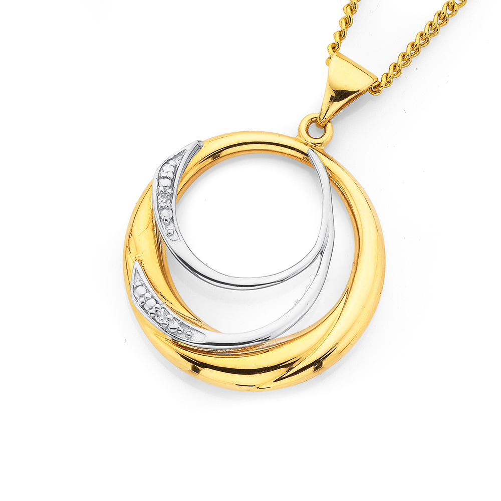 Love GOLD 9ct Yellow Gold Diamond Cut Twist Circle Necklace |  littlewoods.com