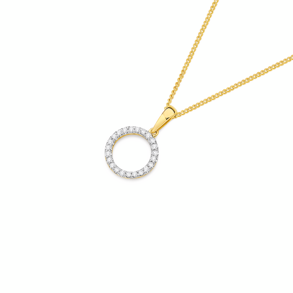 9ct Gold Diamond Circle Pendant