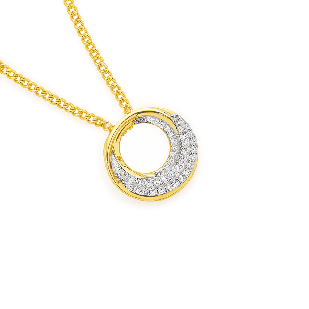 9ct Gold Diamond Circle Slider Pendant Prouds