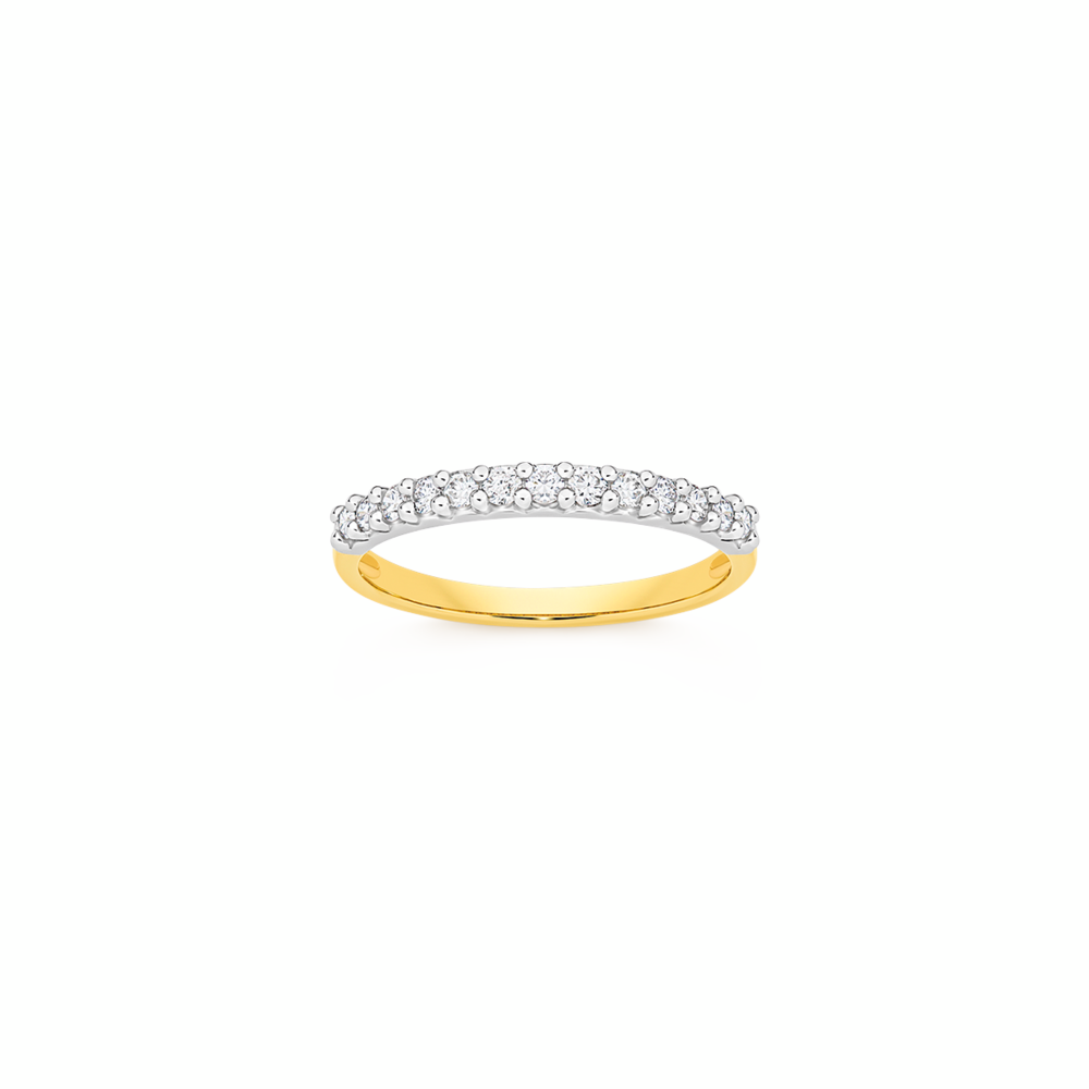 9ct Gold Diamond Claw Set Band