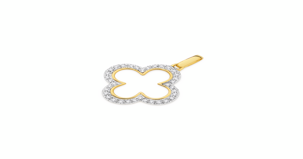 9ct Gold Diamond Clover Pendant | Prouds