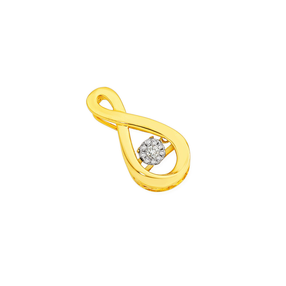 9ct Gold Diamond Cluster Infinity Pendant Prouds