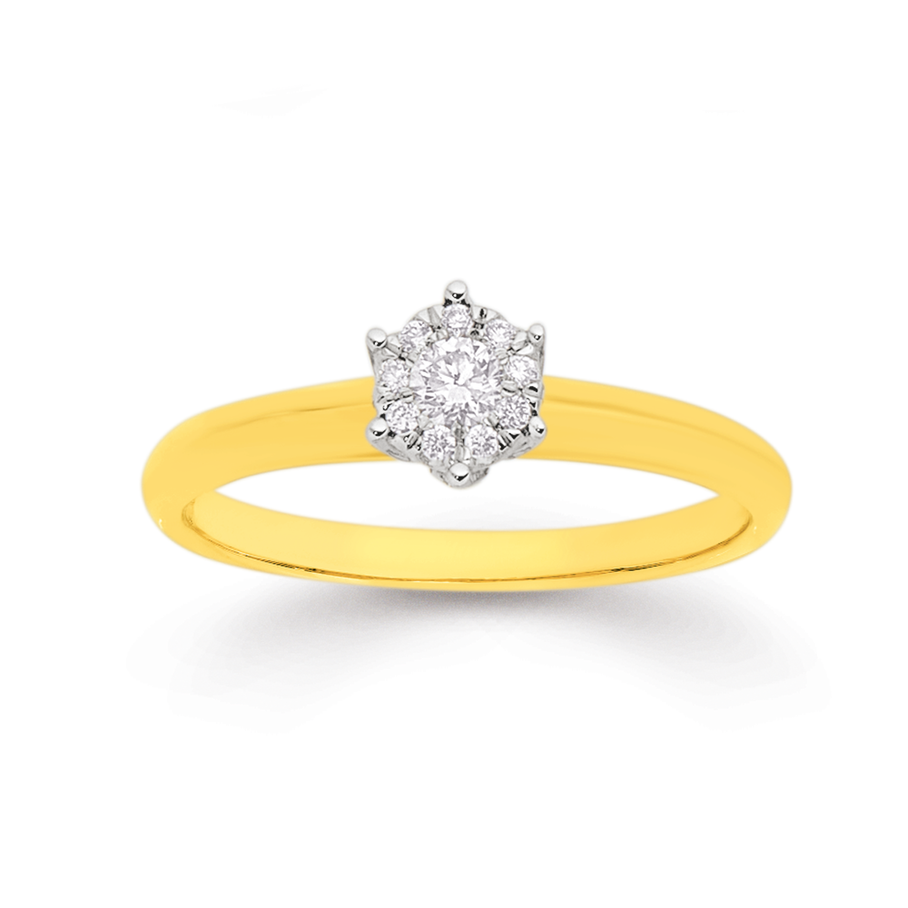 Antique Style Sapphire & Diamond 9ct Gold Daisy Cluster Ring – Ellibelle  Jewellery