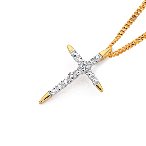 Prouds white gold cross Clearance