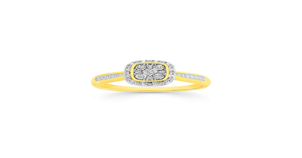 9ct Gold Diamond Cushion Ring | Prouds