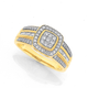 9ct Gold Diamond Cushion Shape Ring TDW=.50ct