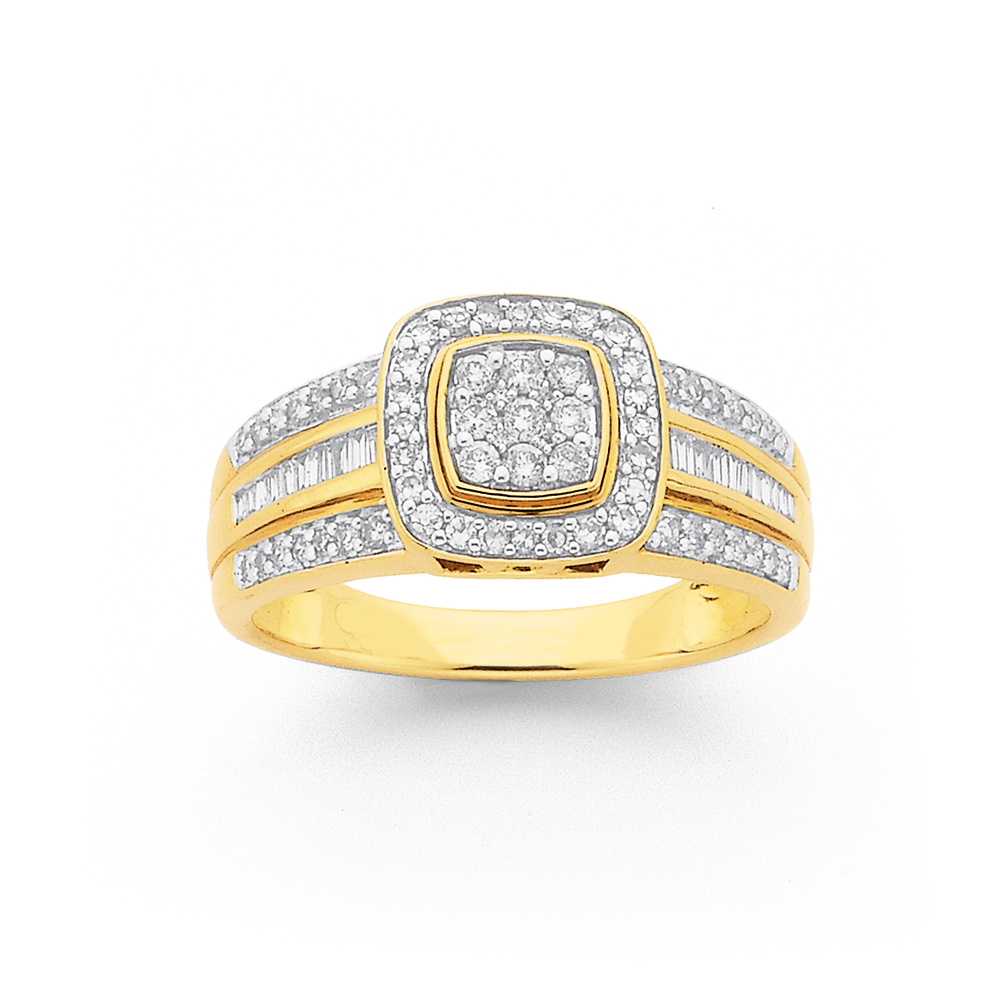 9ct White Gold Diamond Cluster Engagement Ring Rings Prouds The