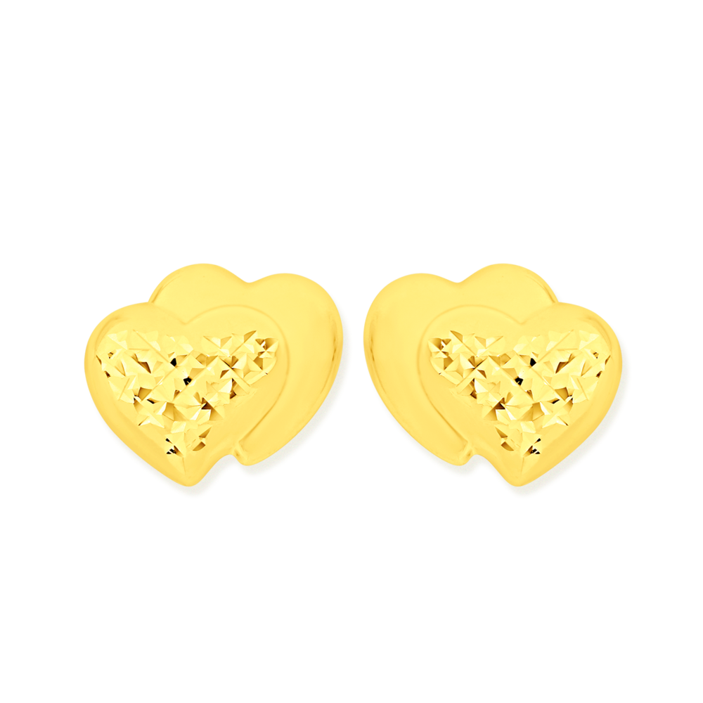 White gold heart stud earrings discount