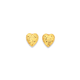 9ct Gold Diamond-cut Heart Stud Earrings