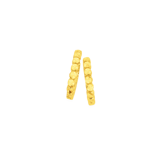9ct Gold Diamond-Cut Huggie Earrings