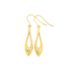 9ct Gold Diamond-cut Marquise Drop Earrings