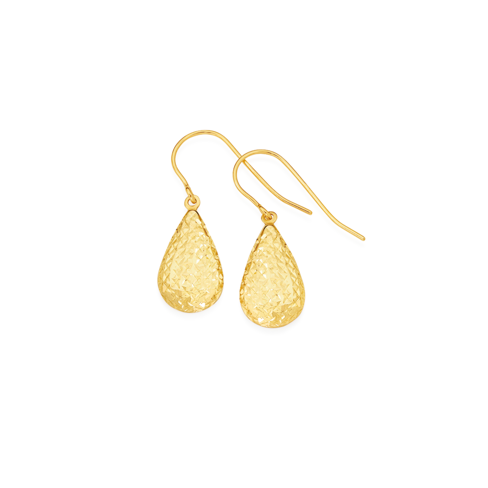 9ct Yellow Gold Teardrop Drop Earrings  Gatwards Of Hitchin