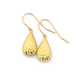 9ct Gold Diamond-Cut Pear Drop Earrings