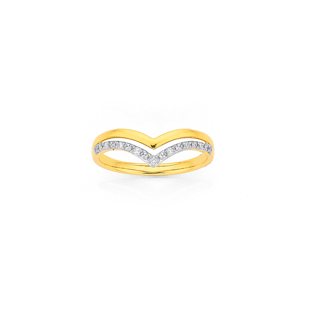 9ct Gold Diamond Double V Shape Split Ring Rings Prouds The Jewellers 9ct Gold Diamond Double V Shape Split Ring Rings Prouds The Jewellers