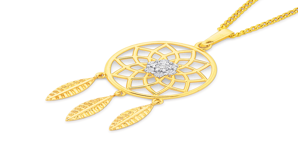 9ct Gold Diamond Dream Catcher Pendant Prouds