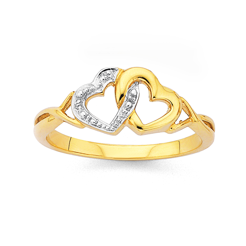 Double Heart Ring made of Solid Gold - Tales In Gold