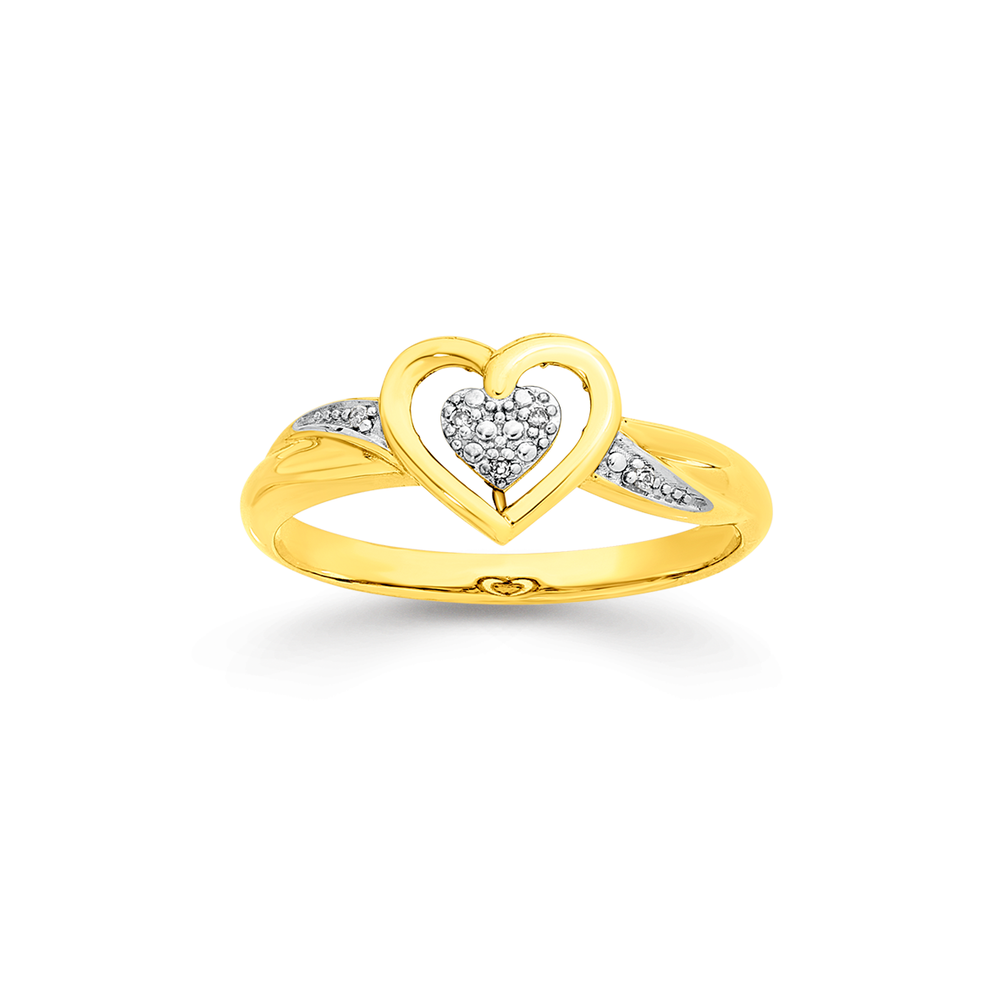 9ct gold cheap heart ring