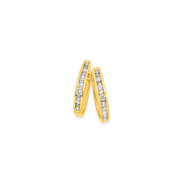 9ct Gold Diamond Huggie Earrings