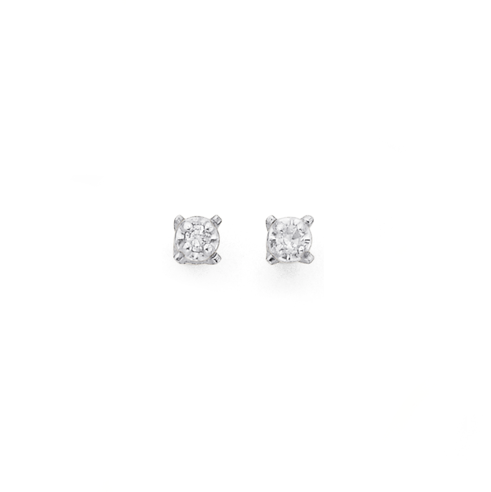 9ct Gold Diamond Illusion Set Stud Earrings Prouds