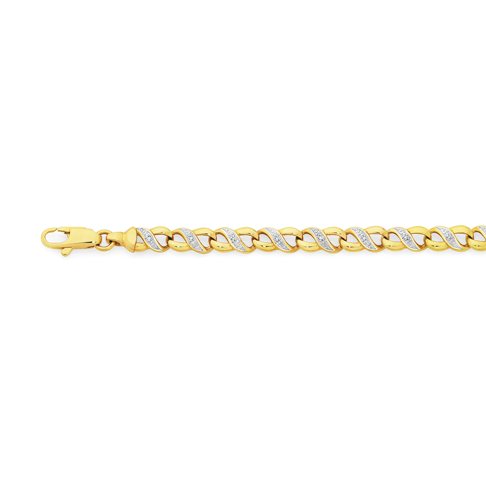 9ct Gold Diamond Infinity Bracelet
