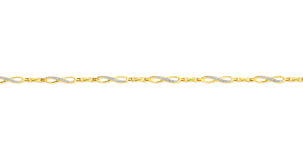 9ct Gold Diamond Infinity Bracelet Prouds