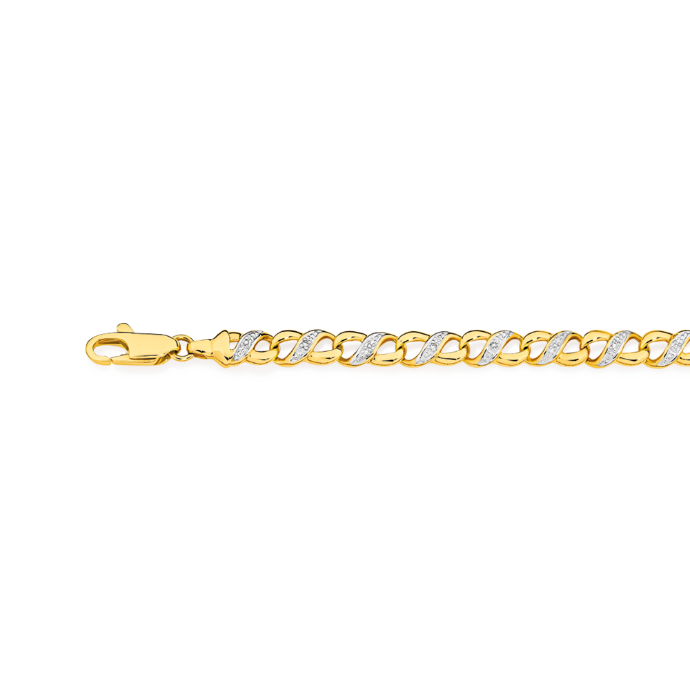 9ct Gold Diamond Infinity Bracelet