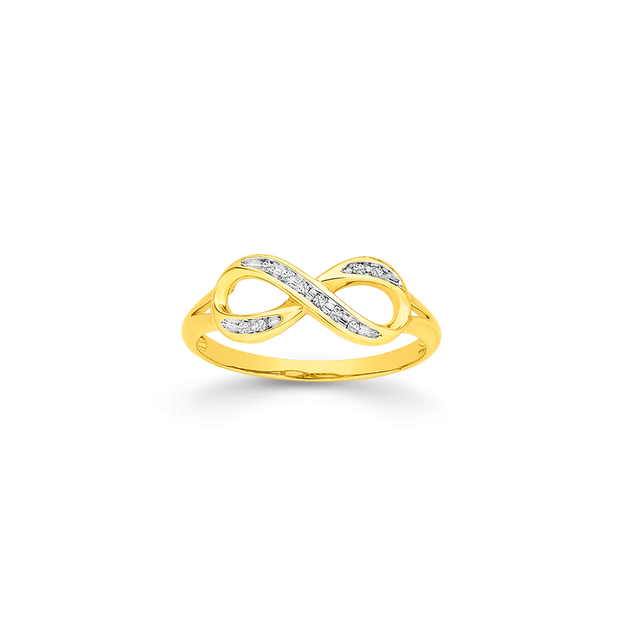 9ct Gold Diamond Infinity Ring | Prouds