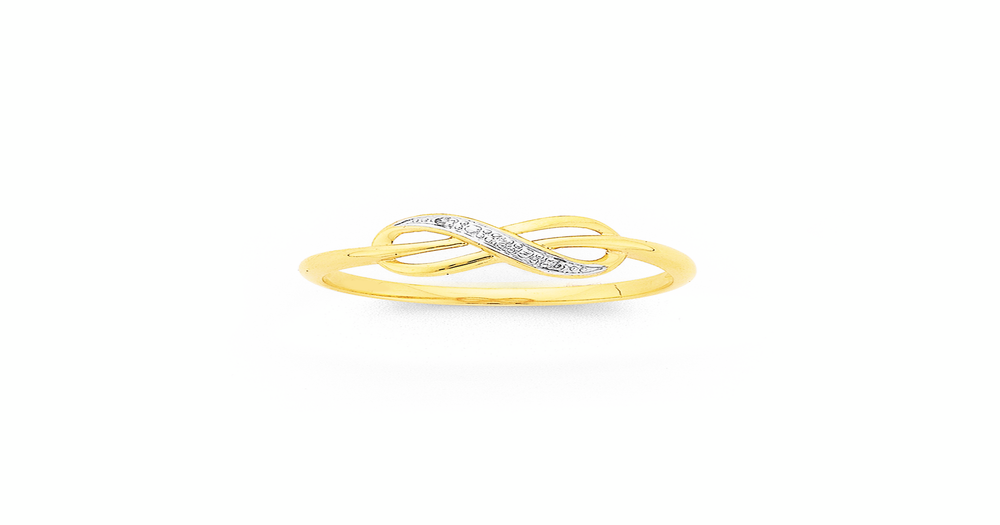 9ct Gold Diamond Infinity Ring | Prouds