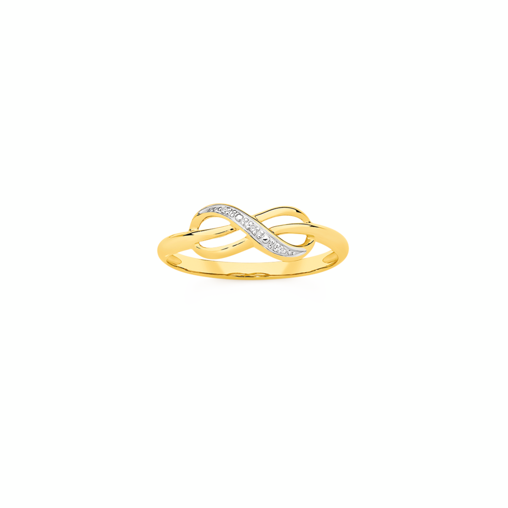 9ct Gold Diamond Infinity Ring