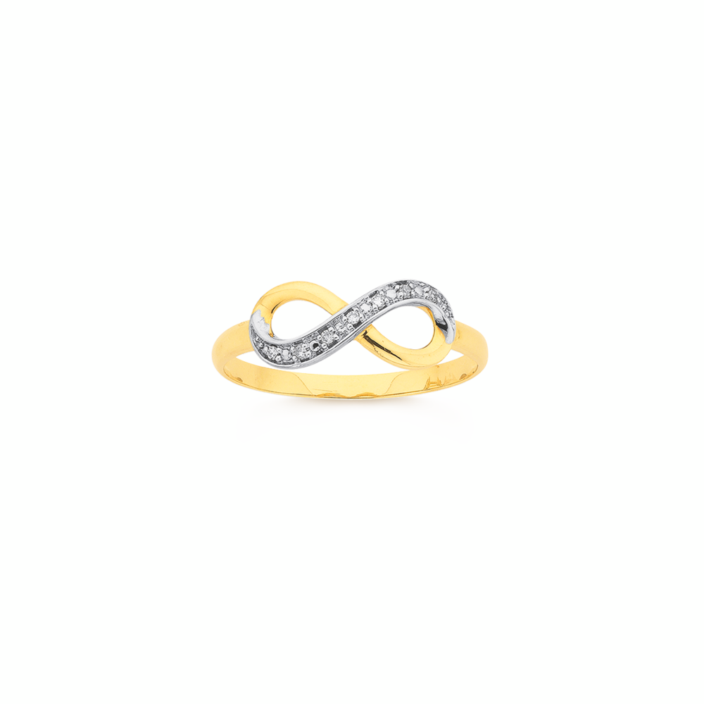 9ct Gold Diamond Infinity Ring