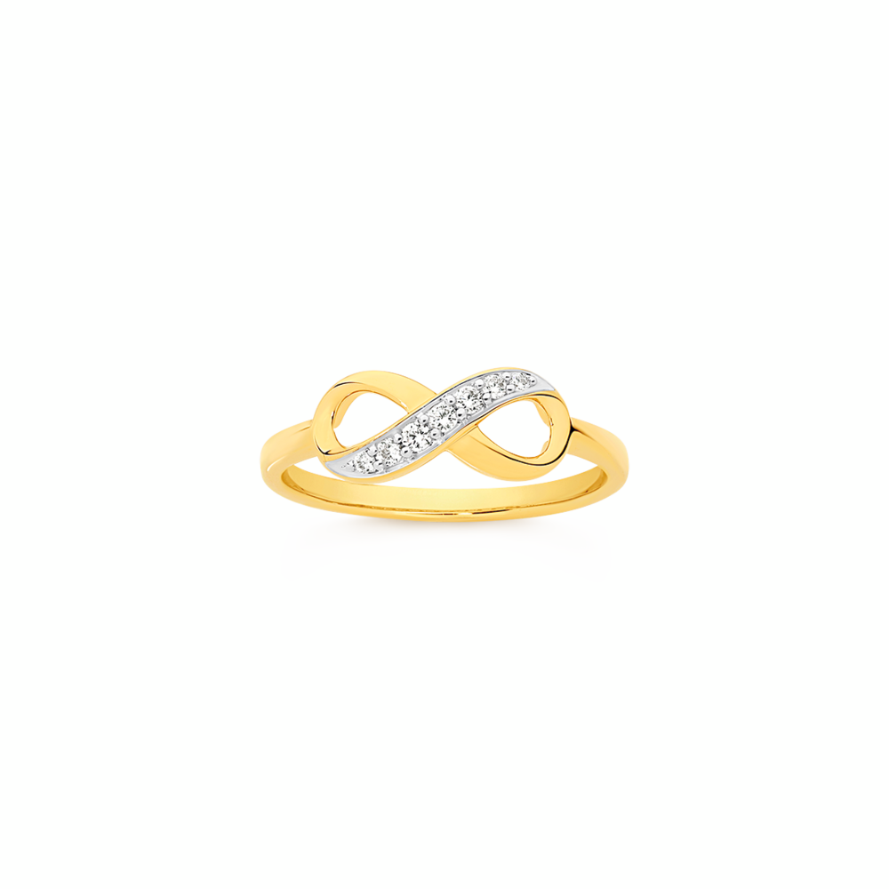 9ct Gold Diamond Infinity Ring