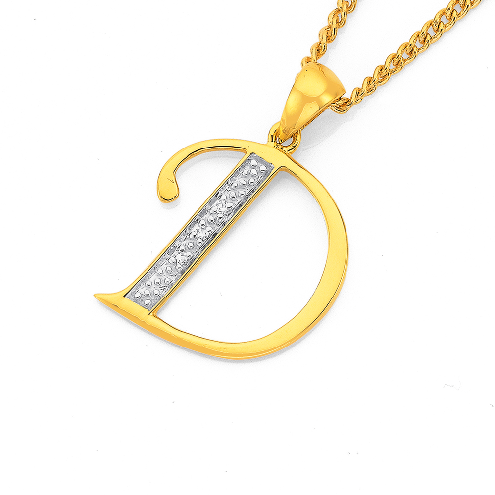 Gold Initial Letter Necklace in Matte Finish