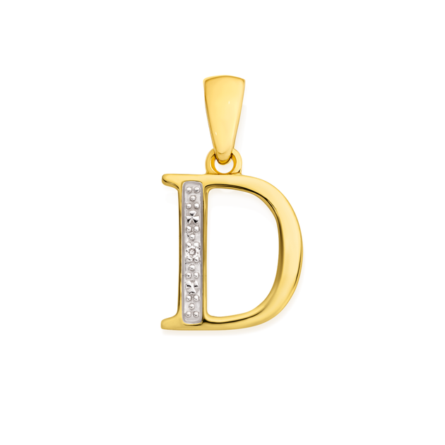 9ct Gold Diamond Initial D Pendant | Prouds