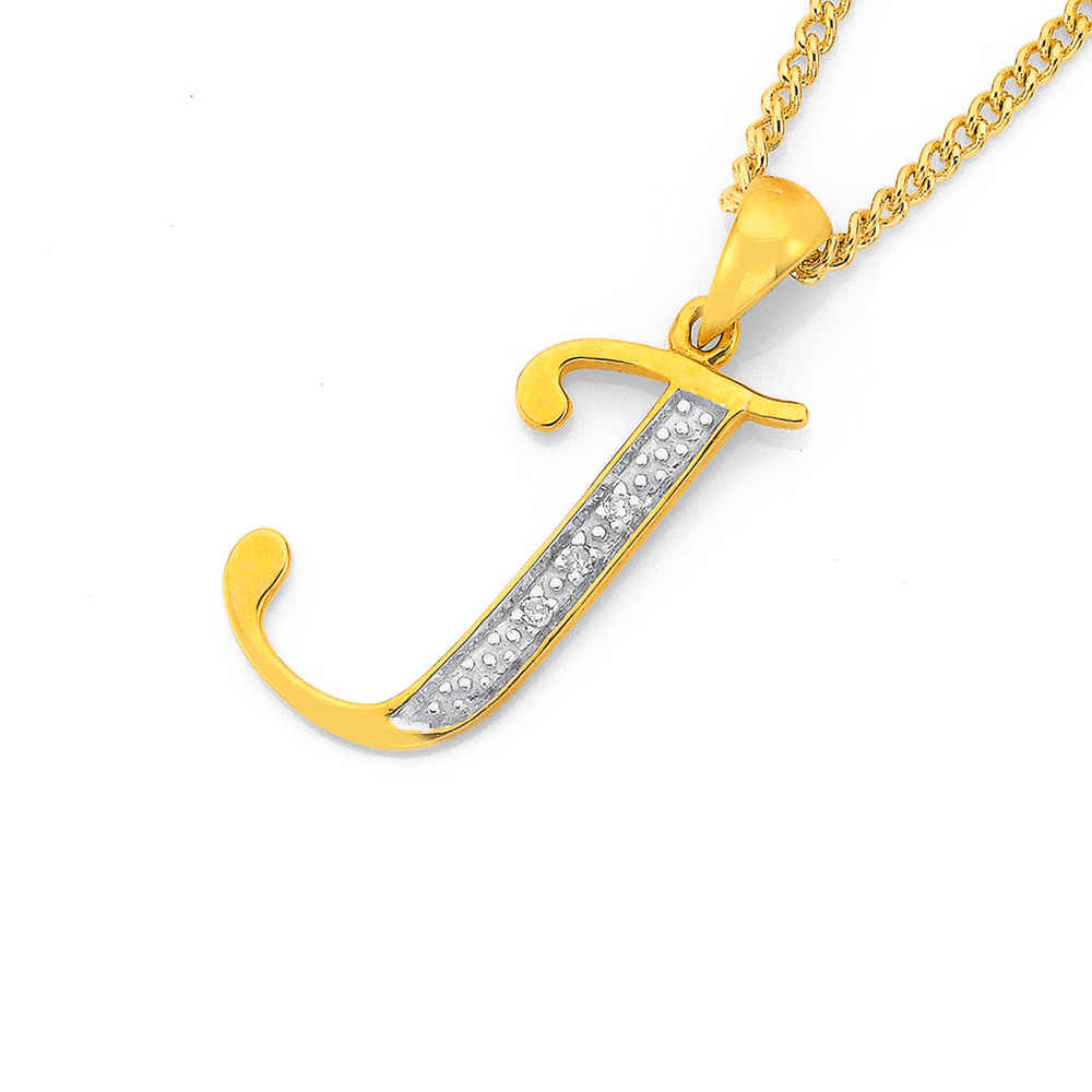 J initial sales pendant gold