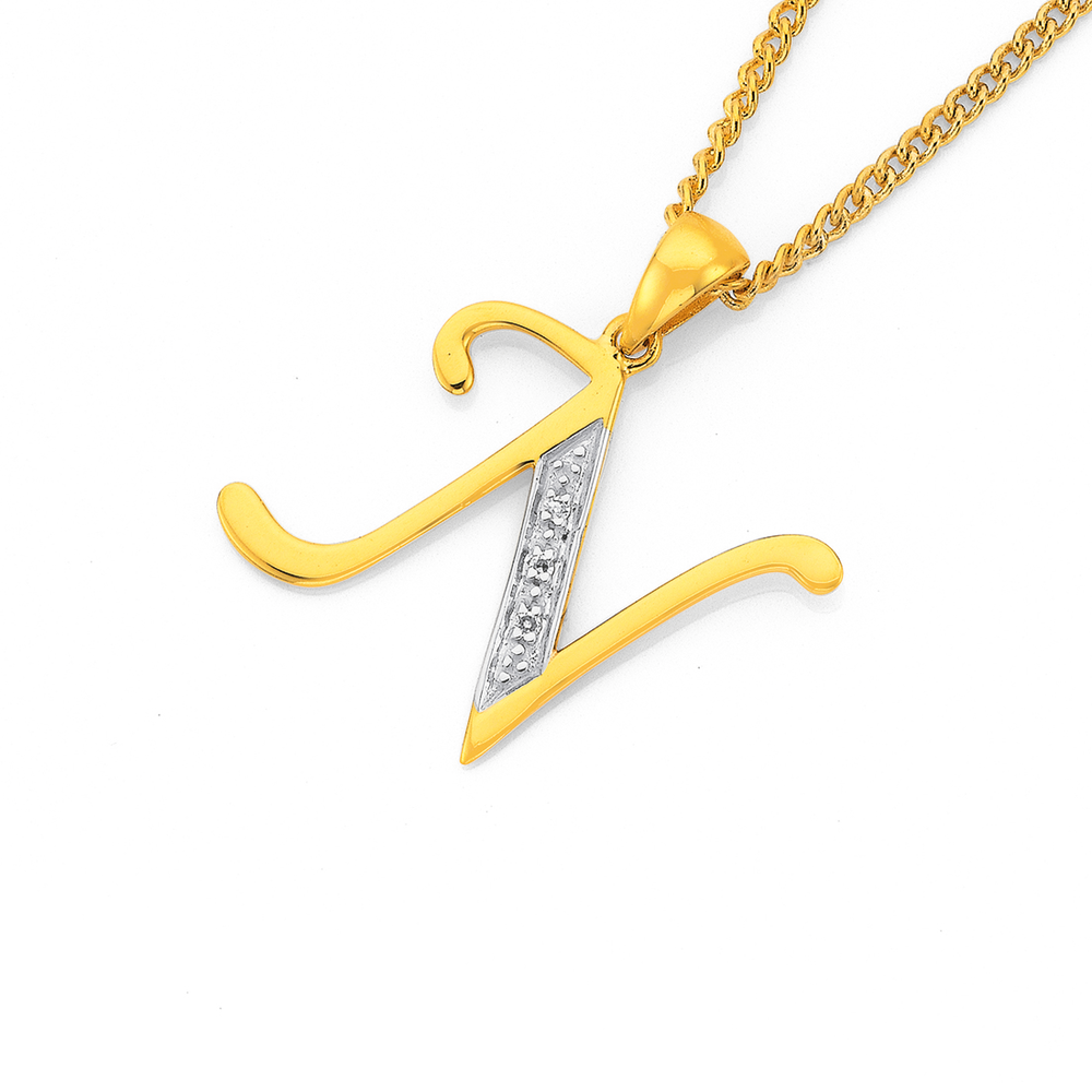 Letter N Sideways Personalized Initial Necklace | Alexandra Marks Jewelry