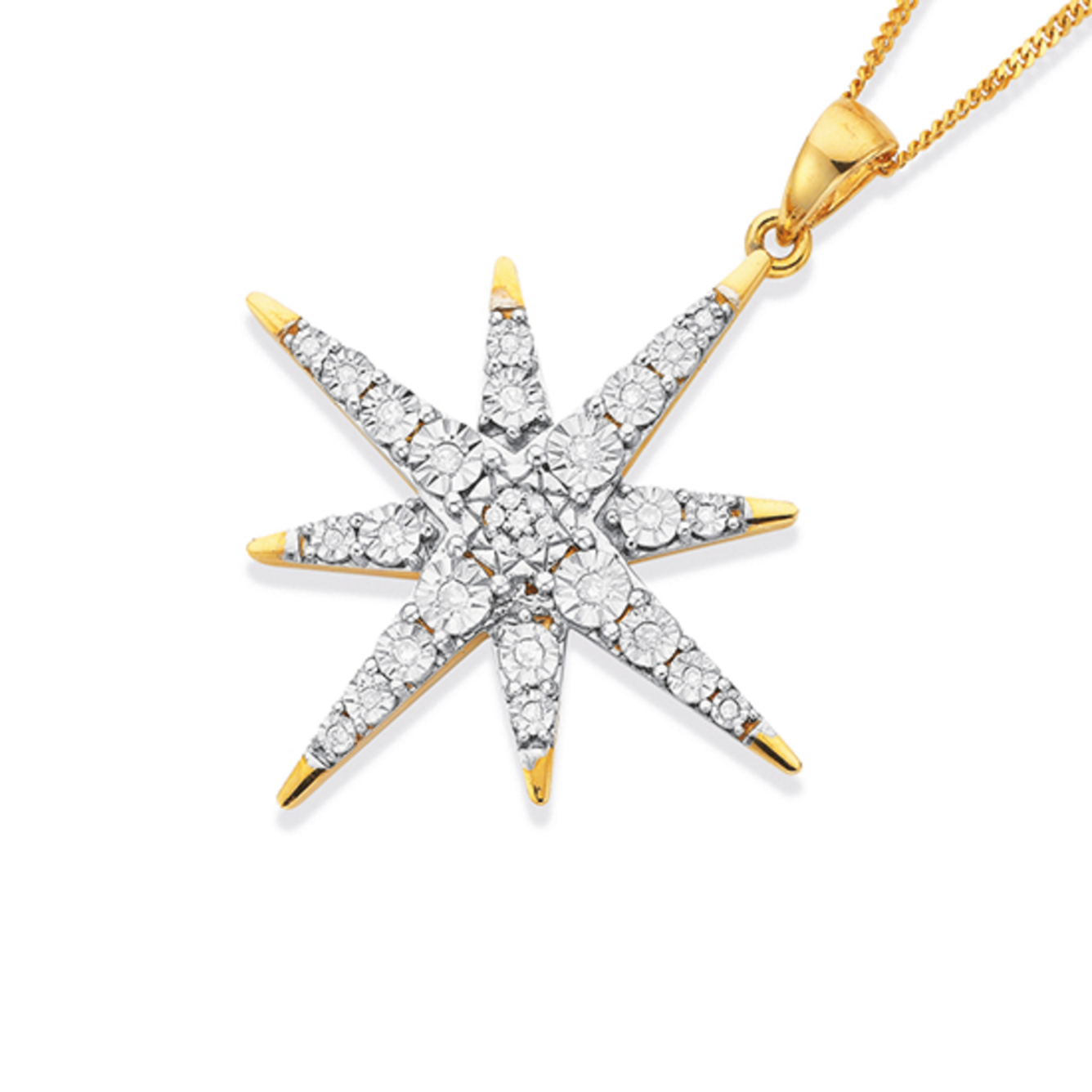 9ct Gold Diamond Cross Pendant | Pendants | Prouds The Jewellers