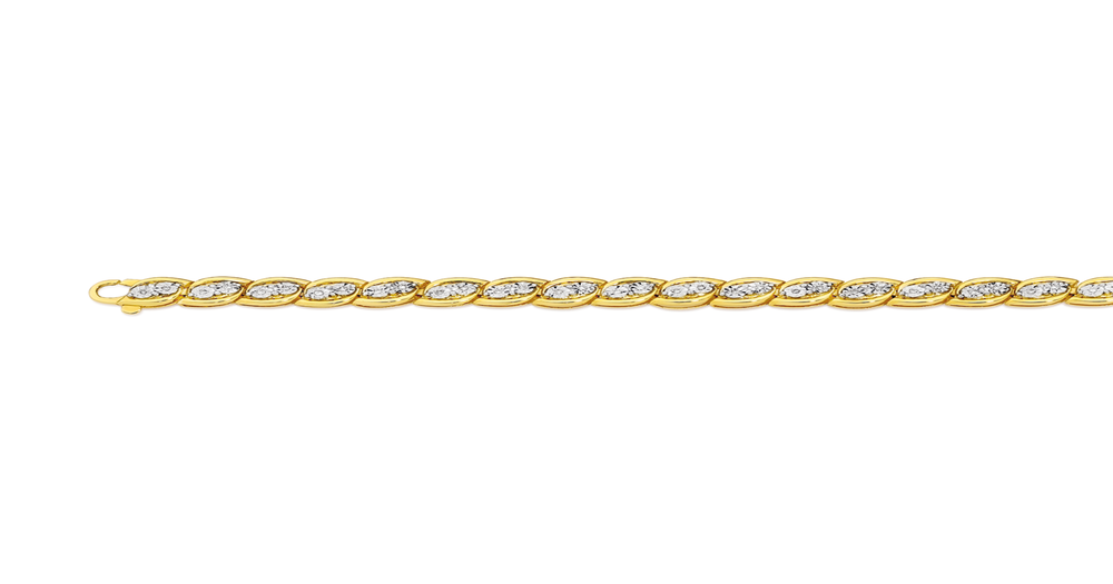 9ct Gold Diamond Marquise Link Bracelet Prouds