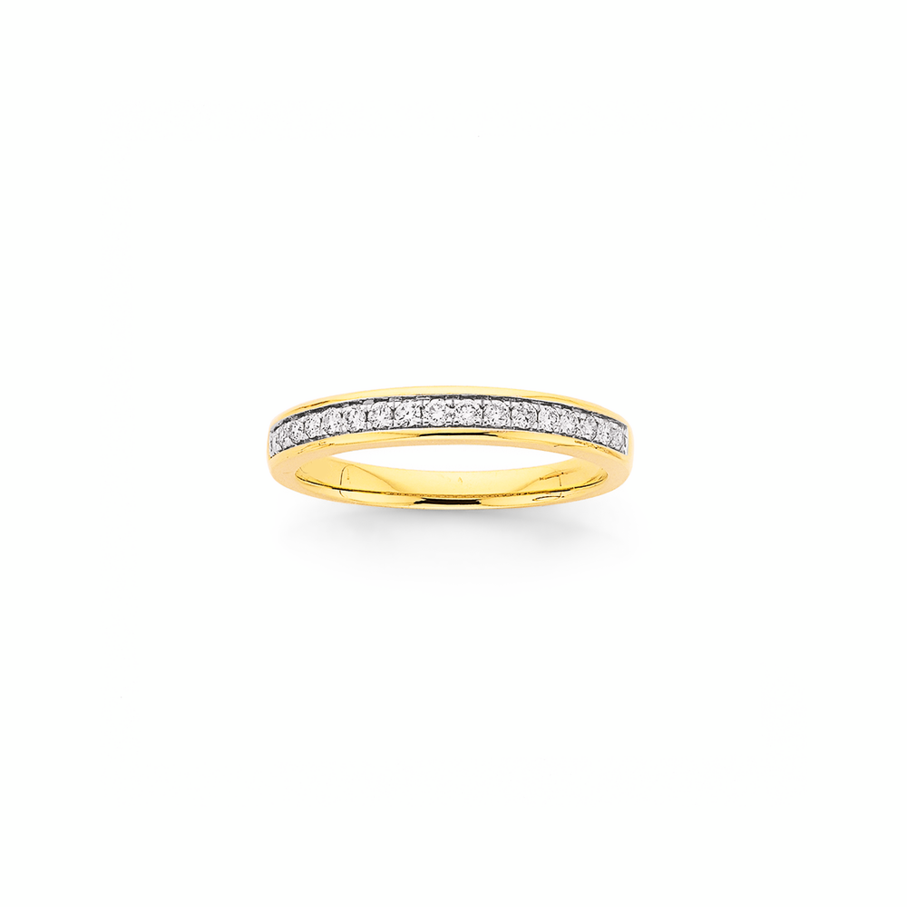 9ct Gold Diamond Pave Set Band